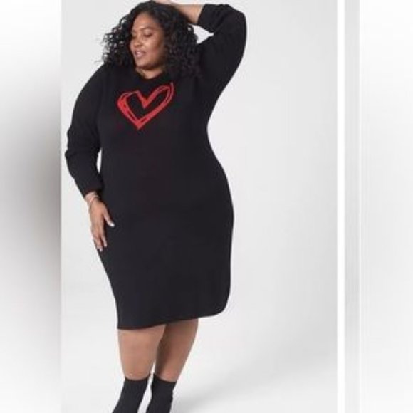 WARDROBEPOP Dresses & Skirts - Lane Bryant Heart Sweater Dress